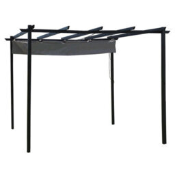 Charles Bentley 3 X 3M Steel Pergola Gazebo Modern For Garden Showerproof - Grey - thumbnail 2