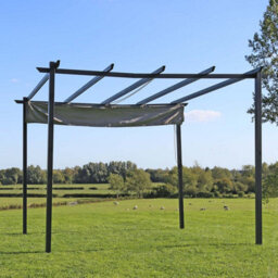 Charles Bentley 3 X 3M Steel Pergola Gazebo Modern For Garden Showerproof - Grey - thumbnail 4
