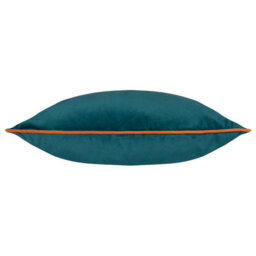 furn. Furn Meridian Velvet Piped Polyester Filled Cushion, Blue, 45 X 45Cm - thumbnail 2