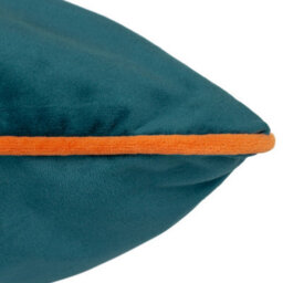 furn. Furn Meridian Velvet Piped Polyester Filled Cushion, Blue, 45 X 45Cm - thumbnail 4