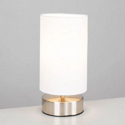 2X Touch White Table Lights Bedside Lamps Living Room Lampshade Bedroom Reading Light - image 1
