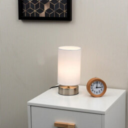 2X Touch White Table Lights Bedside Lamps Living Room Lampshade Bedroom Reading Light - thumbnail 4