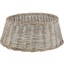 Urbn-Living Urbnliving 70Cm Whitewash Bamboo Christmas Tree Skirt Wicker Xmas Cover Large Base Decoration - thumbnail 3