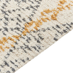 Beliani Aurora Hand-Tufted Cotton Geometric Rug 80 X 150 Cm, Beige Yellow Black - thumbnail 3