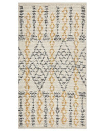 Beliani Aurora Hand-Tufted Cotton Geometric Rug 80 X 150 Cm, Beige Yellow Black - thumbnail 1