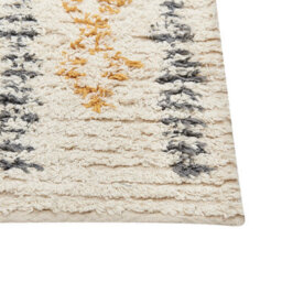 Beliani Aurora Hand-Tufted Cotton Geometric Rug 80 X 150 Cm, Beige Yellow Black - thumbnail 6