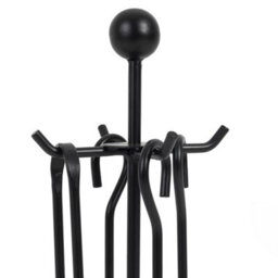 Charles Bentley Cedar Fireside Companion Set With Poker Tongs Coal Shovel Brush Tool Stand Iron - thumbnail 5