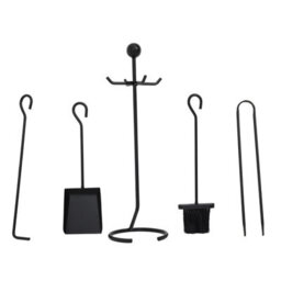Charles Bentley Cedar Fireside Companion Set With Poker Tongs Coal Shovel Brush Tool Stand Iron - thumbnail 7