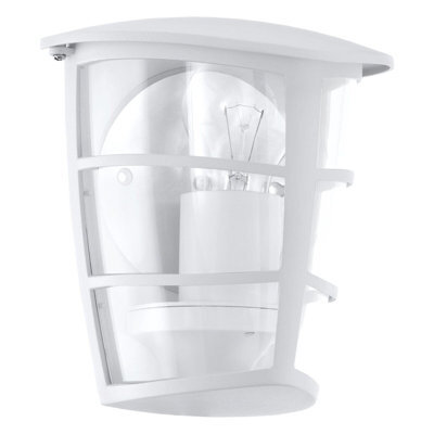 Stylish Ip44 Outdoor Wall Light In White And Glass For Porch - image 1