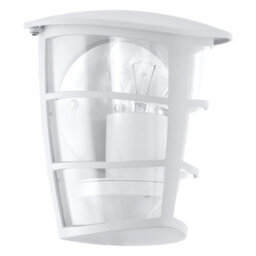 Stylish Ip44 Outdoor Wall Light In White And Glass For Porch