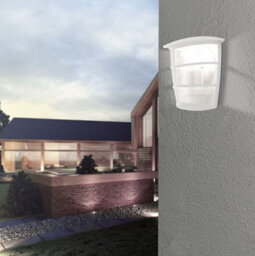 Stylish Ip44 Outdoor Wall Light In White And Glass For Porch - thumbnail 3