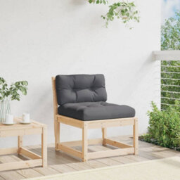 Walplus Solid Pine Wood Garden Sofa With Cushions - Outdoor Lounge Seating,  Terrace, Or Patio - thumbnail 3