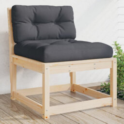 Walplus Solid Pine Wood Garden Sofa With Cushions - Outdoor Lounge Seating,  Terrace, Or Patio - thumbnail 1