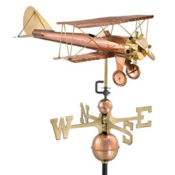 Good Directions Farmhouse Copper Bi Plane Weathervane - H78 X W58 X L56 Cm