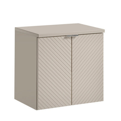 Heze Furniture Viva Bathroom Cabinet 60Cm With Doors And Worktop - Cashmere - image 1