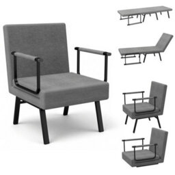 Single Folding Fabric Upholstered Sofa Bed - thumbnail 1