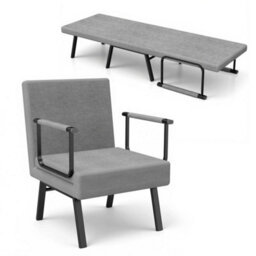 Single Folding Fabric Upholstered Sofa Bed - thumbnail 3