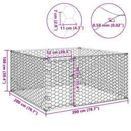 Walplus Galvanised Steel Outdoor Dog Kennel With Door 2X2X1 M - thumbnail 8