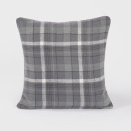 OHS Woven Check Cushion Covers Tartan Pack Of 2 Pillow, 45 X 45Cm - Charcoal - thumbnail 3
