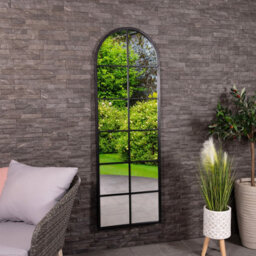 Charles Bentley Bern Arch Mirror In Black Weather Resistant - thumbnail 1