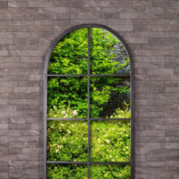 Charles Bentley Bern Arch Mirror In Black Weather Resistant - thumbnail 2