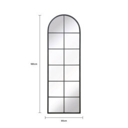 Charles Bentley Bern Arch Mirror In Black Weather Resistant - thumbnail 9