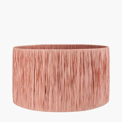 Pacific Lifestyle 30Cm Blush Raffia Cylinder Lampshade Boho Palm Tree Drum Table Lamp Shade - image 1
