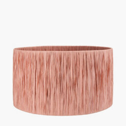 Pacific Lifestyle 30Cm Blush Raffia Cylinder Lampshade Boho Palm Tree Drum Table Lamp Shade - thumbnail 1