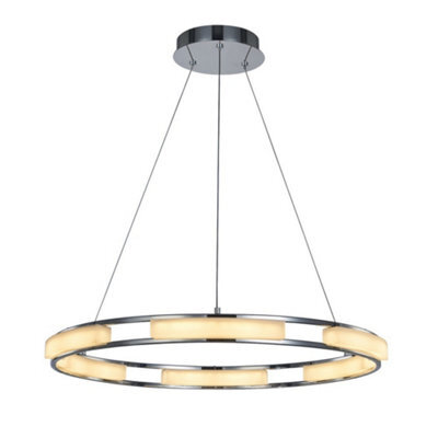 Luminosa Lighting Luminosa Modern Led Hanging Pendant Chrome, Warm White 3000K 2520Lm Dimmable