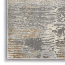 Grey Beige Rug, 8mm Thickness Anti-Shed Abstract Rug, Easy To Clean Modern Rug For Bedroom, & Dining Room-69 X 221Cm (Runner) - thumbnail 4