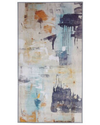 Beliani Multicolour Abstract Rug 80 X 150 Cm - Low Pile Modern Indoor Rug - thumbnail 1