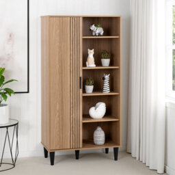 Seconique Tessa 1 Door Bookcase Unit - Natural Oak