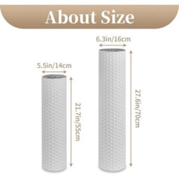 Set Of 2 White Tall Floor Vases 55 70Cm For Artificial Plants - thumbnail 2