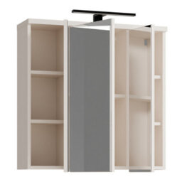 Furniture To Go Veris 3 Door Mirrored Bathroom Cabinet With Integrated Led Lighting In Sand - thumbnail 6