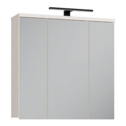 Furniture To Go Veris 3 Door Mirrored Bathroom Cabinet With Integrated Led Lighting In Sand