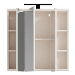 Furniture To Go Veris 3 Door Mirrored Bathroom Cabinet With Integrated Led Lighting In Sand - thumbnail 7