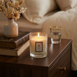 Darphe Translucent Embossing Glass Cup Soy Wax English Pear And Freesia Scented Candle, 7Cm (Dia.) X 9Cm (H) - thumbnail 1