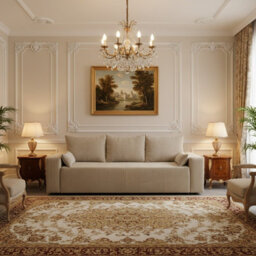Sofa Bed With Storage Wooden Legs Polyurethane Foam Wave Springs Upholstered Living Room Sofa Cream - thumbnail 2