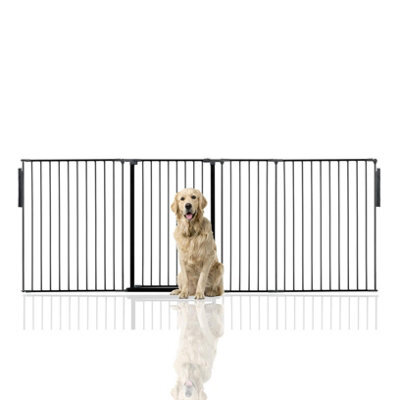 Bettacare Premium Extra Tall Multi Panel Flexible Dog Barrier, Up To 272Cm Wide, Black, 105Cm Tall - image 1