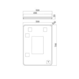 Royal Bathrooms Luxor 500 X 700mm Brushed Brass Framed Rectangular Mirror Within Frame Led, Touch Sensor & Demister Pad - thumbnail 4