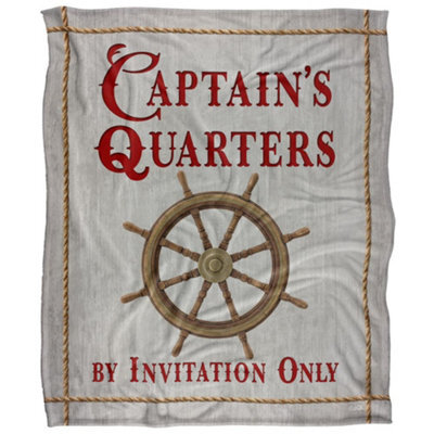 Jq Licensing James Piazza Captains Quarters Coastal Supersoft Blanket White/white/red/red (One Size, One Size) - image 1