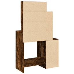 Berkfield Dressing Table With Cabinet Smoked Oak 80X35X132 Cm - thumbnail 7