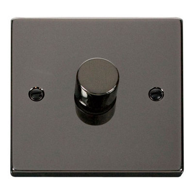 Black Nickel 1 Gang 2 Way Led 100W Trailing Edge Dimmer Light Switch - Se Home - image 1