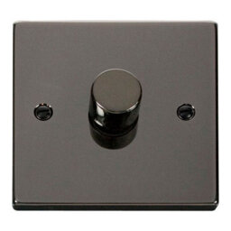 Black Nickel 1 Gang 2 Way Led 100W Trailing Edge Dimmer Light Switch - Se Home - thumbnail 1