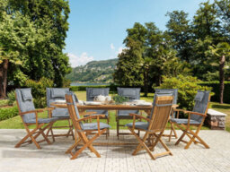 Beliani Maui 8 Seater Garden Dining Set Grey Acacia Wood With Cushions - thumbnail 2