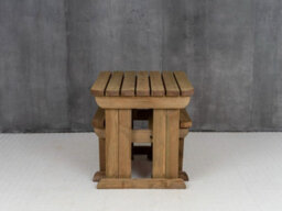 Arbor Garden Solutions Yews Picnic Bench - Wooden Rounded Garden Table And Bench Set (3Ft, Rustic Brown) - thumbnail 4