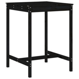 Berkfield 5 Piece Garden Bar Set Black Solid Wood Pine - thumbnail 6