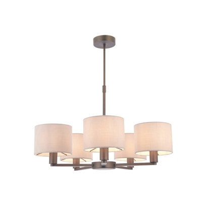 Ceiling Pendant Light Antique Bronze Plate & Marble Fabric 5 X 40W E14 - image 1