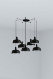 Luminosa Lighting Luminosa Tatawin Medium Cluster Pendant Ceiling Light , Gloss Black 7X E27