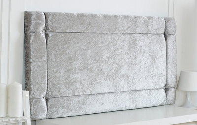 "Adore Designs Italia Crushed Velvet 3Ft Single 20"" Headboard -  Silver"